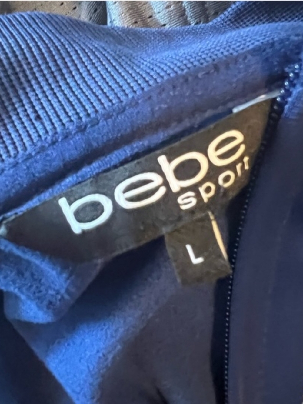 bebe Sport Satin Jacket in Navy Blue - Picture 3 of 6